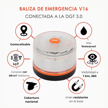 2026 Ultima Version Luz Emergencia Coche Homologado DGT, Con SIM Y Datos Pagados Hasta 2038, Baliza V16 Homologada Dgt Con Geolocalizador, Obligatoria Enero 2026, Luz V16 Con Geolocalización 3.0, Aprobada Por DGT 3190